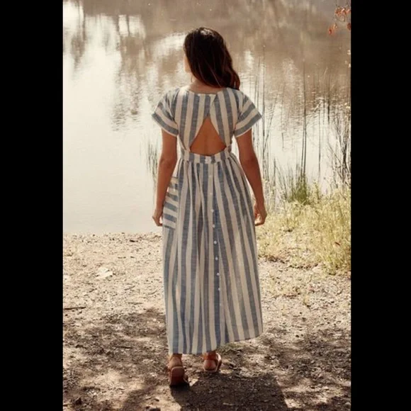 NWT Christy Dawn The Jane Dress In Pink Harvest Stripe Size XL - Picture 3 of 16